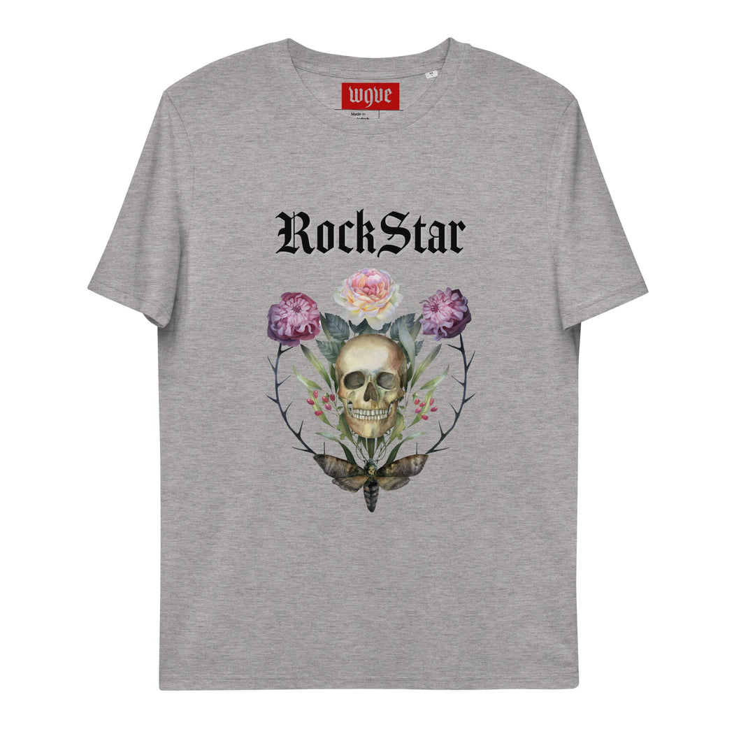 ROCKSTAR SKULL T-shirt unisexe en coton biologique