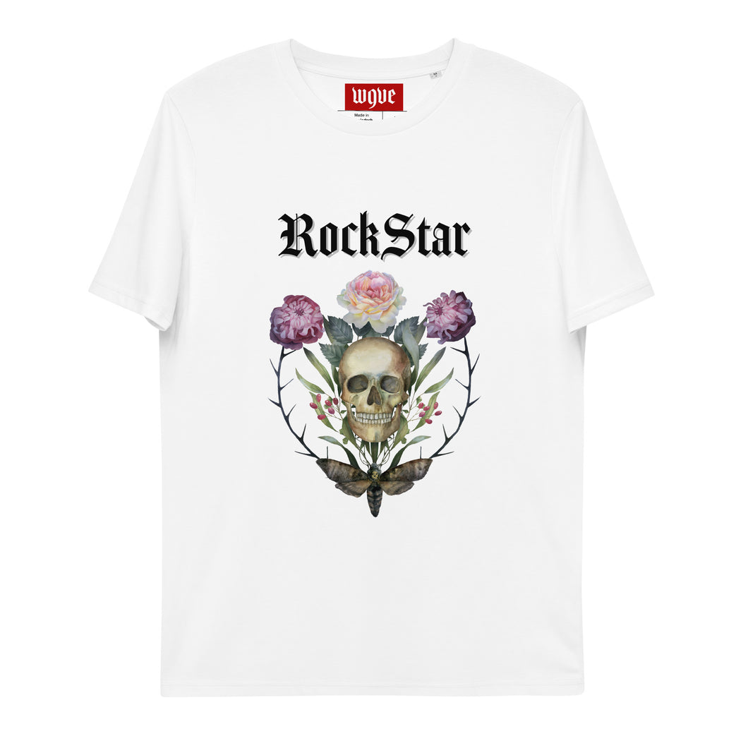 ROCKSTAR SKULL T-shirt unisexe en coton biologique